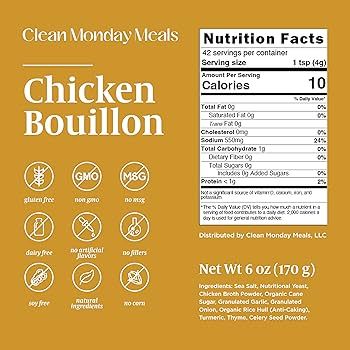 Clean Monday Meals Chicken Bouillon